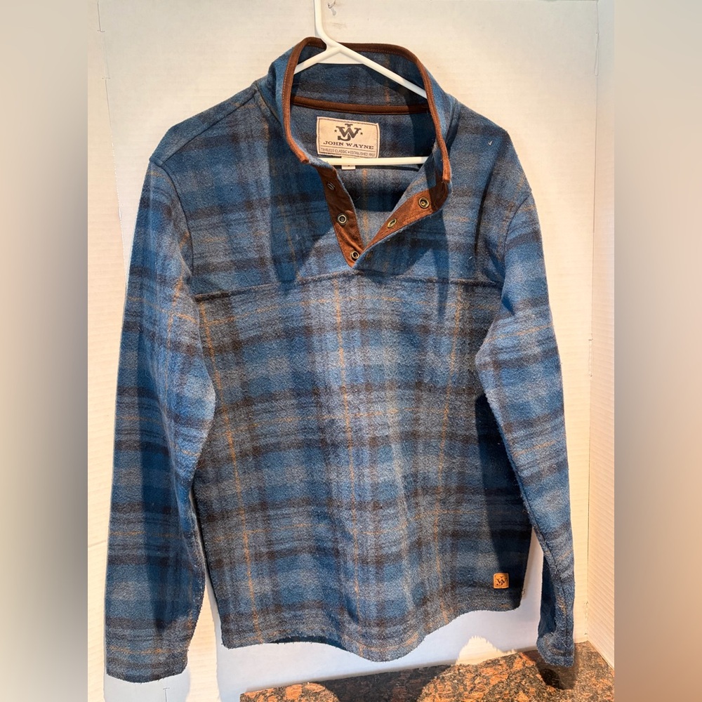 John Wayne Blue Plaid Pullover